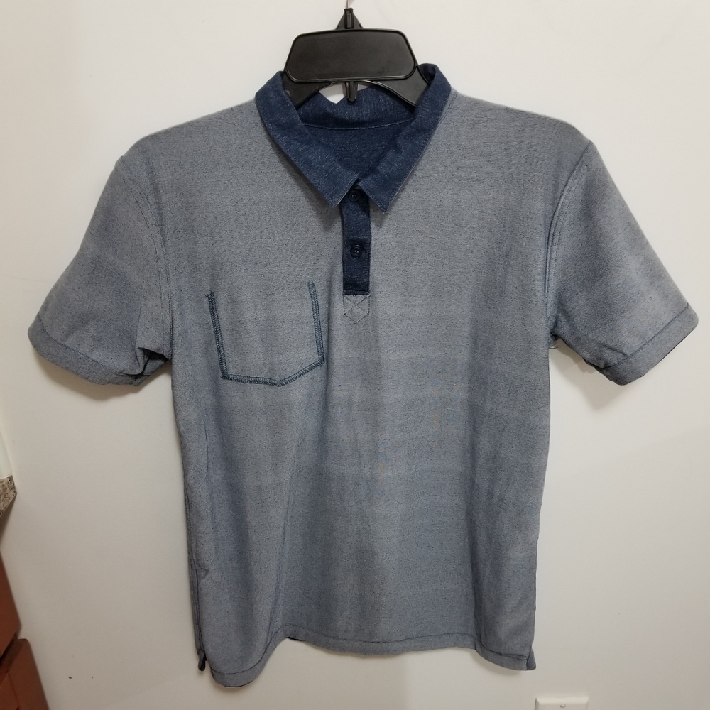 Oxygen Polo Shirt Reversible Navy Blue Medium - Picture 4 of 7